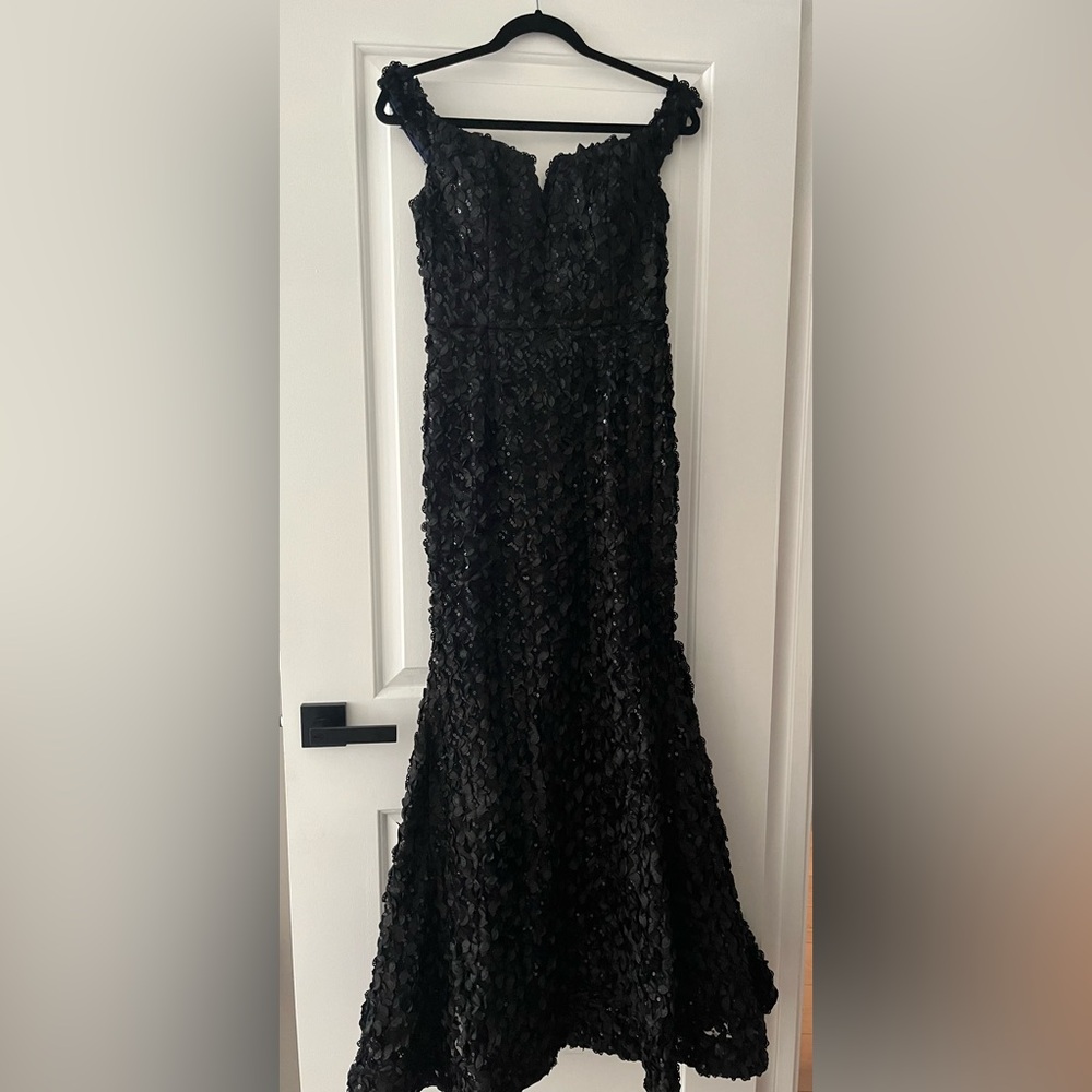 Chic Black Textured Gown- 4. 
Perfect condition.
